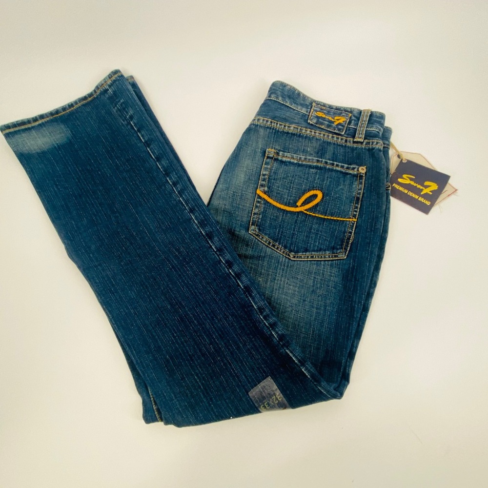 NEW- NEW-Vintage‎ Seven7 Premium Denim Bootcut Jeans Men's 32 X 33 Medium Wash